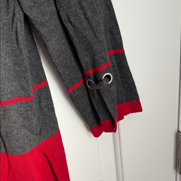 Liz Claiborne Red and Gray Striped Sweatshirt - Picture 4 of 6